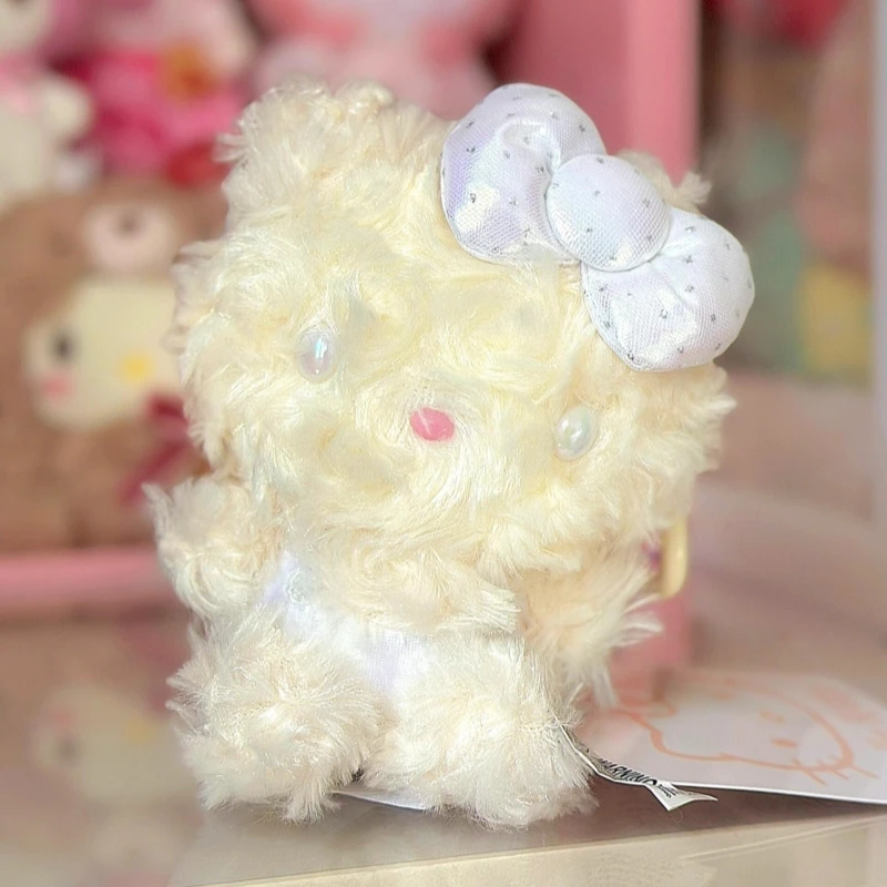 

Новый плюшевый брелок Sanrio Hello Kitty вьющиеся волосы серии Kawaii Kitty Suffed Bag Charm Пушистая подвеска с котенком Подарки Версия для США