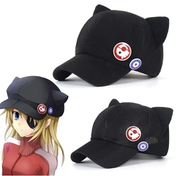 Sombrero de lana Polar EVA Asuka Shikinami con orejas de gato, gorra de béisbol con pico, accesorios de Cosplay, gorras ajustables