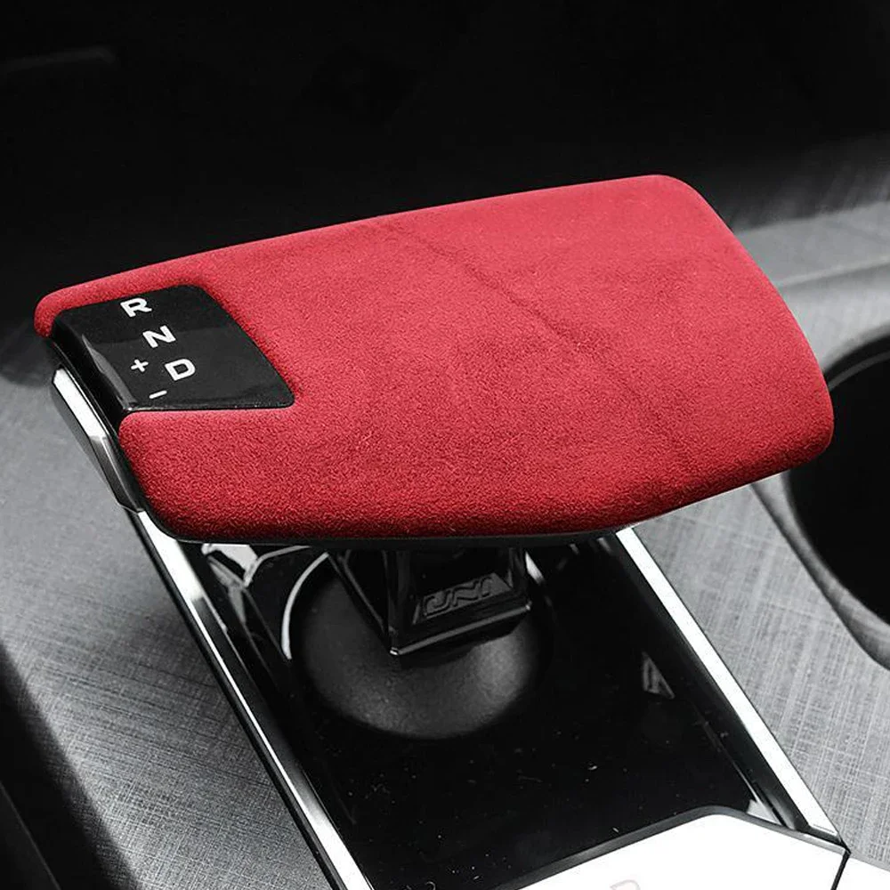 For Changan Univ Uni-v 2023-2024 Accessories Suede Black Red Car Gear Shift Handle Knob Frame Decor Sticker Adorn Garnish