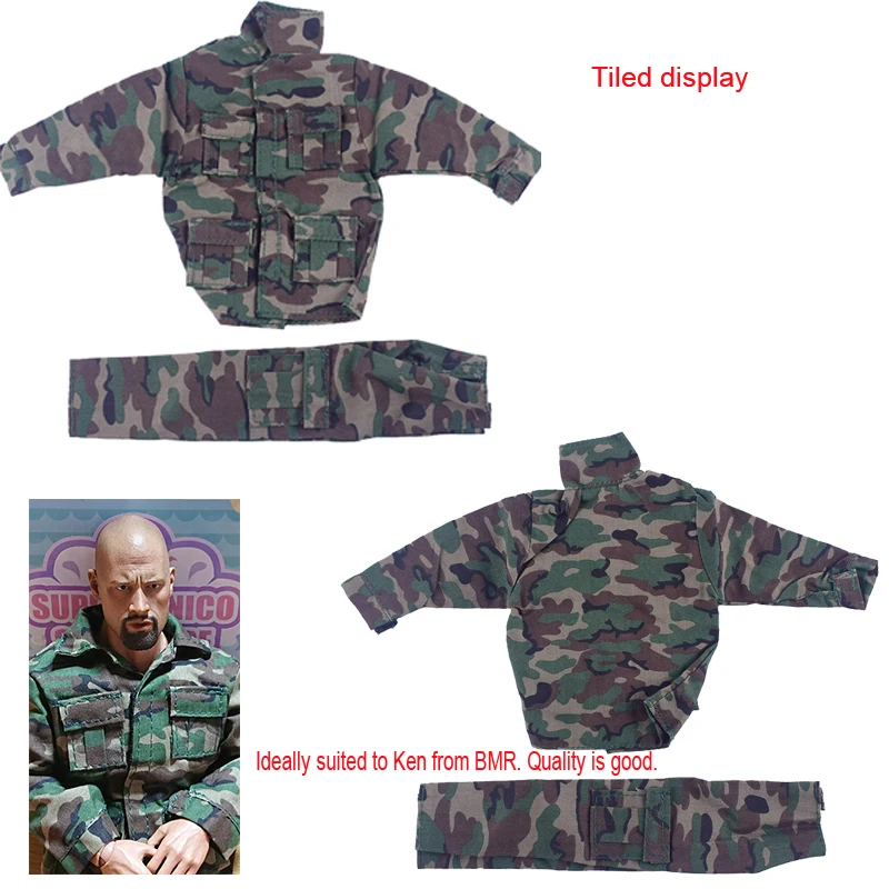 1/6 스케일 액션 피규어 액세서리 정글 위장 전투복 군복 12 인치 남성 Hottoys 인형 피규어