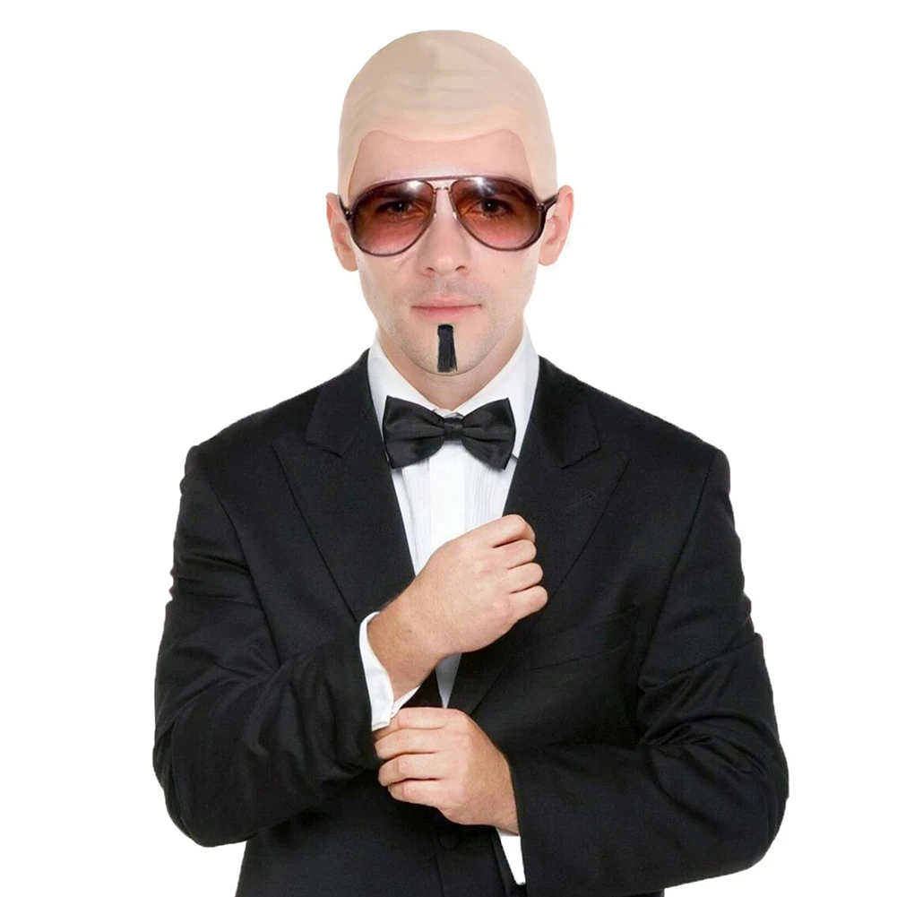 Gorra Calva De Látex Para Adultos – Incluye Barba Y Gafas | Talla única Ajustable (18-30 Cm) | Cosplay, Halloween, Teatro Y Disfraces | Efecto Natural Y Duradero
