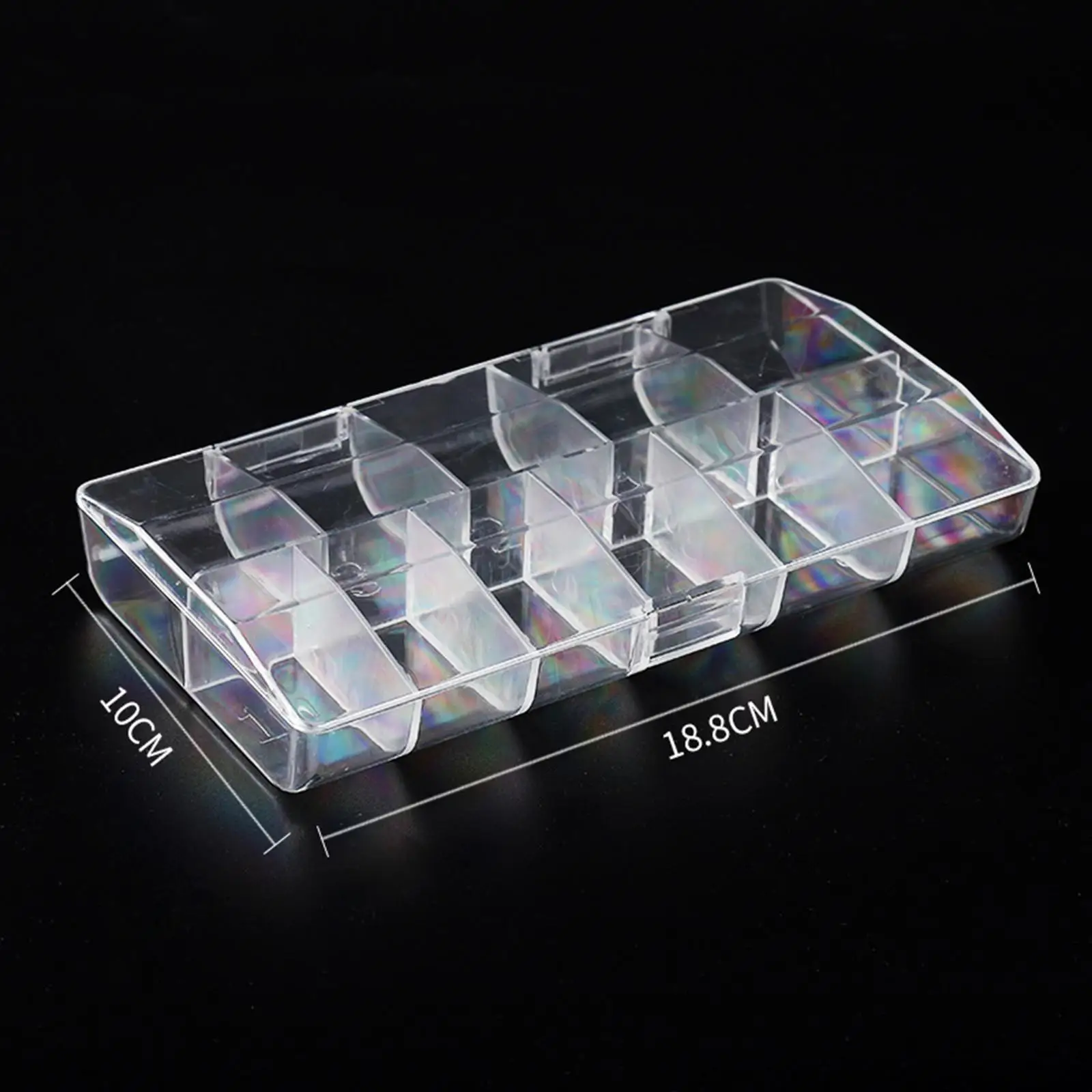 11 Compartments Nail Art Decoration Storage Box Convenient False Nail Clear