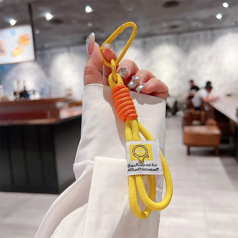 Kreative Schillernde Geflecht Seil Schlüsselbund Karabiner Schlüssel Ring Für Tasche Anhänger Zubehör Hängen Schnur DIY Schmuck Machen – Detail 12