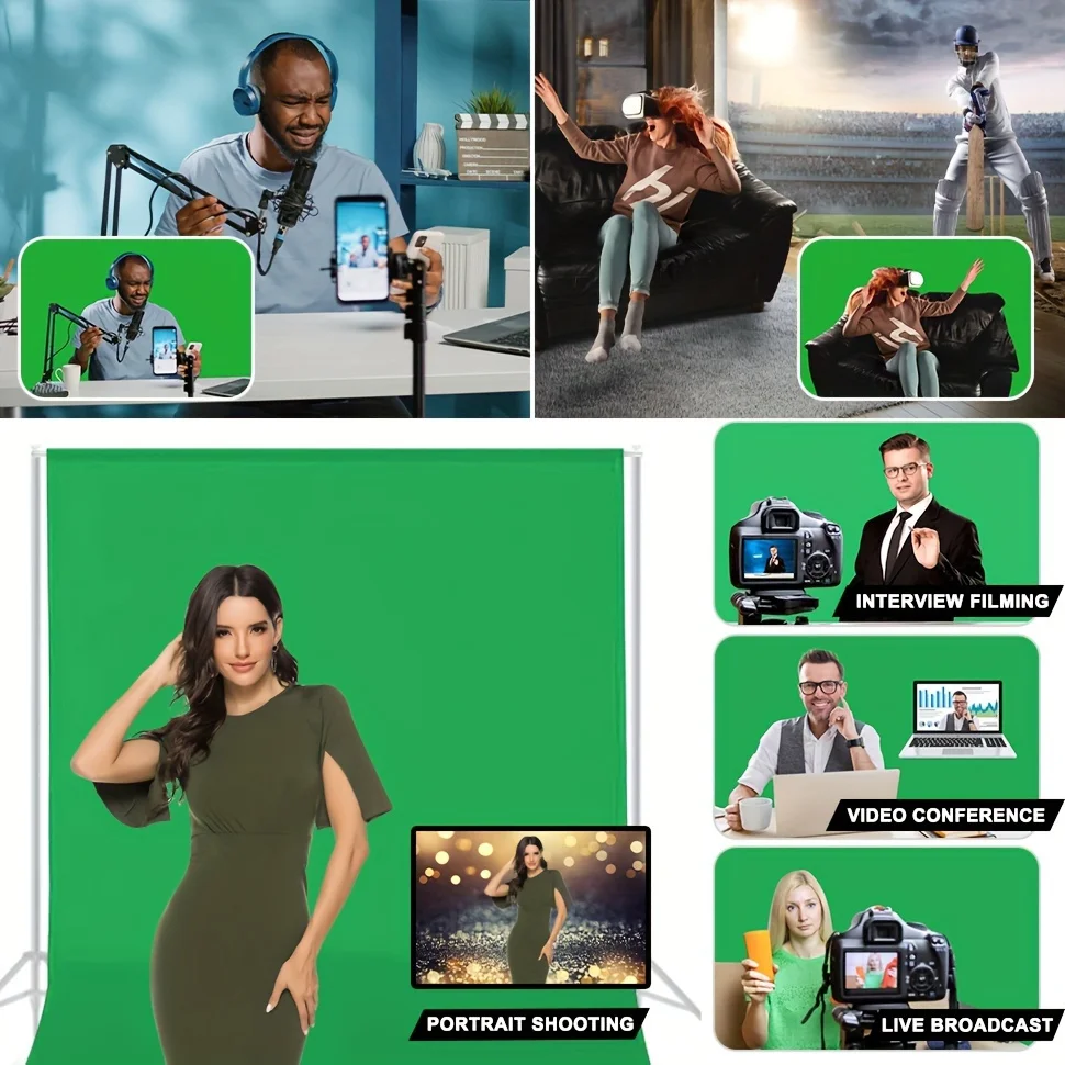 حجم كبير 13X10 FT/ 10X6.6 FT 4MX3M/3MX2M أسود أبيض أخضر شاشة خلفية للتصوير الفوتوغرافي Chromakey خلفية افتراضية #4