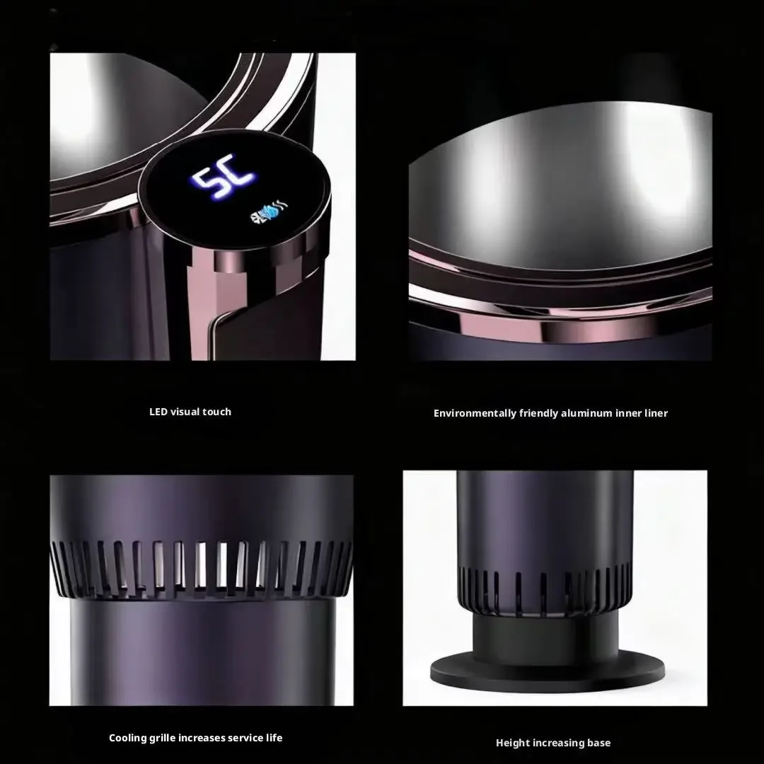 Car Smart Hot Cold Cup Holder Electric Heating Cooling Beverage Mug Warmer Cooler for Travel Coffee Soda Drinks Auto Accessory