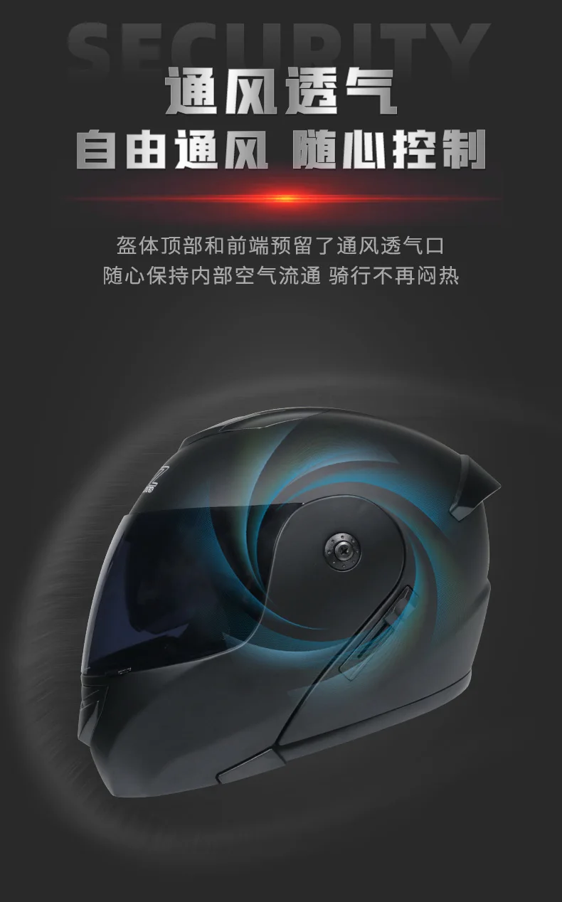 ORZ Neuester modularer Flip-Motorradhelm mit DOT-zugelassener Sicherheitshelm Voyage Racing Dual Lens Helm Innenvisier – Detail 8