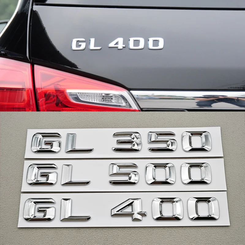 3D ABS Car Letters Logo GL350 GL400 GL500 Rear Trunk Badge Emblem Decals For Mencedes Menz GLS Class X166 Auto Accessories