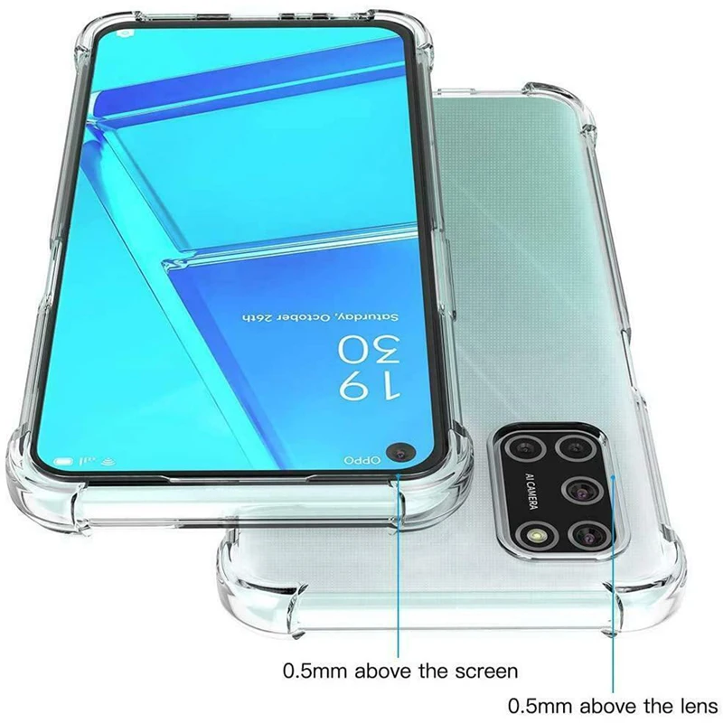 Transparent TPU Case For OPPO A96 5G A76 A36 4G A95 A55 A94 A74 A54 A93 A73 A72 A52 F15 F17 F19 Pro Silicone Bumper Back Cover