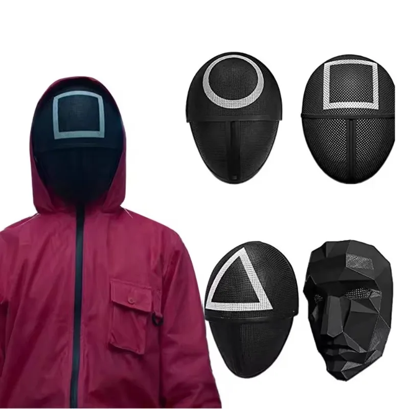 

Korean Style TV Mask Set - Square Circle Triangle Full Face Cosplay Masks, Perfect for Halloween Role Play Outfits