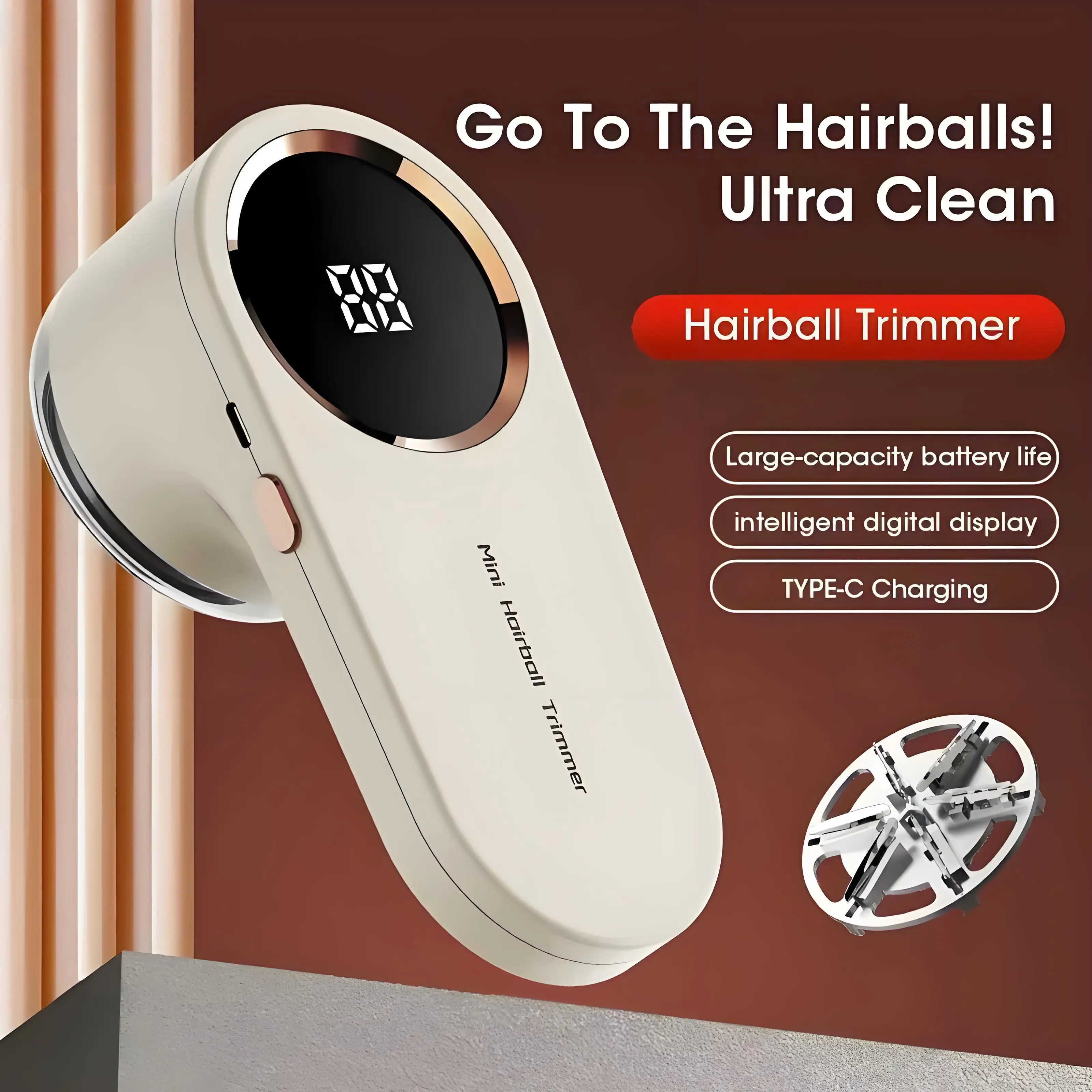 Lint Remover For Clothing Portable Electric Fuzz Pellet Remover LED Display Rechargeable for Clothes Shaver Fluff Remover