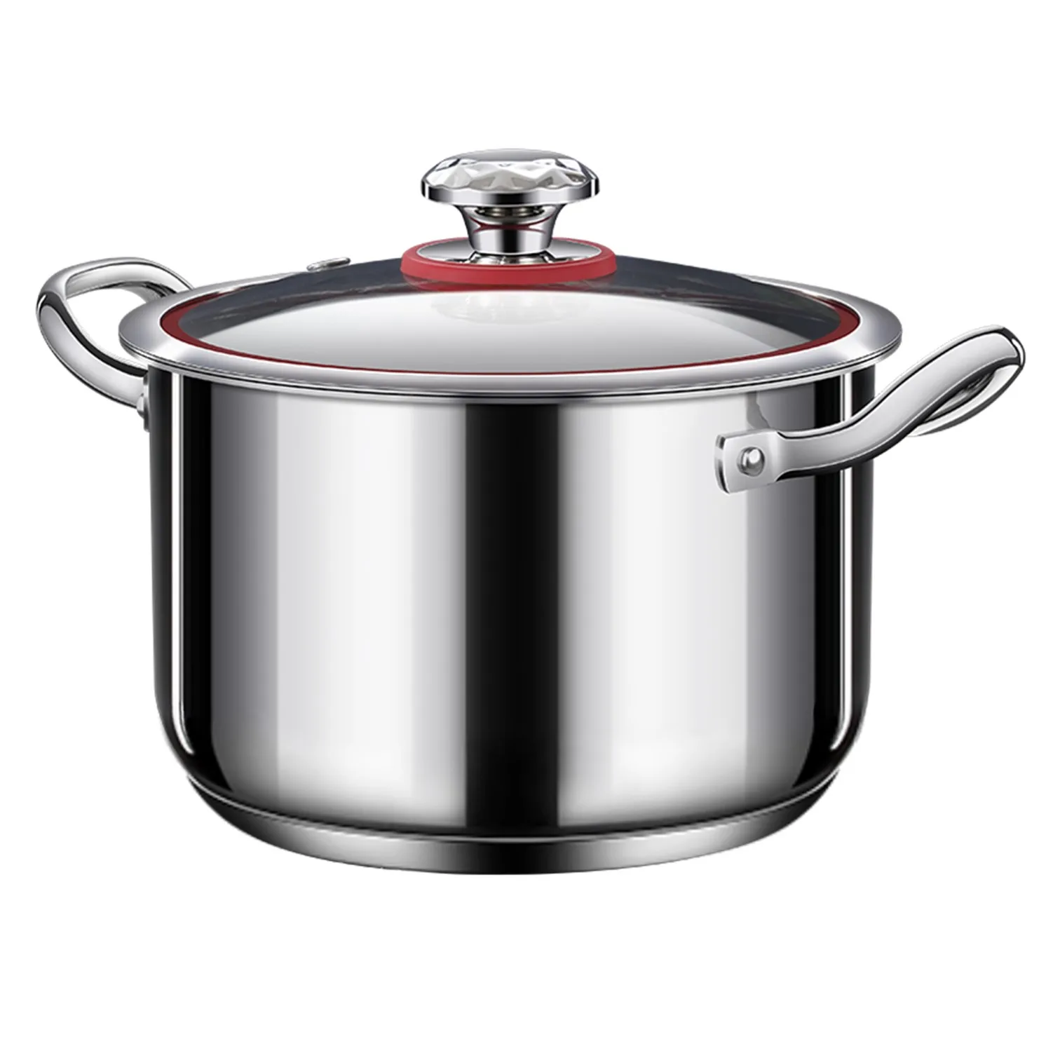 

LFGB Certificated 316L Stainless Steel Stockpot 99.9% Anti-bacterial Sauce Pot 8mm Thickness Kitchen Soup Pot for Cooking Boiler