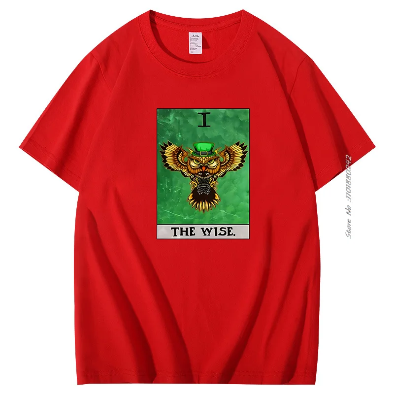 Saint Patricks Day Owl Cotton T-Shirt Short Sleeve T-Shirt Unisex Tops Retro Harajuku Graphic Tshirts Summer Men's Clothing