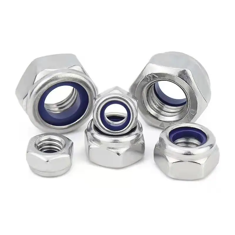 M5x0.5 M6x0.75 M8x1 M10x1 M12x1.25 M14 M16x1.5 A2 Stainless Steel Fine Thread Nylon Insert Lock Nut Hexagon Self-locking Locknut