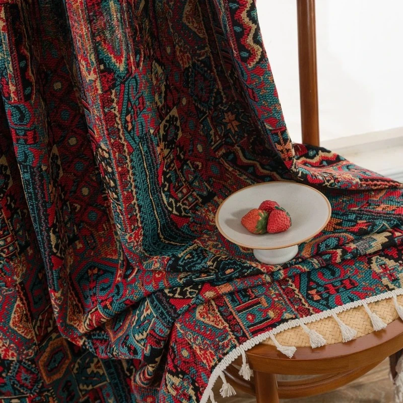 

Жаккардовые шторы для гостиной, спальни, геометрические шторы, готовые кухонные шторы, плавающее окно, полутевесное украшение