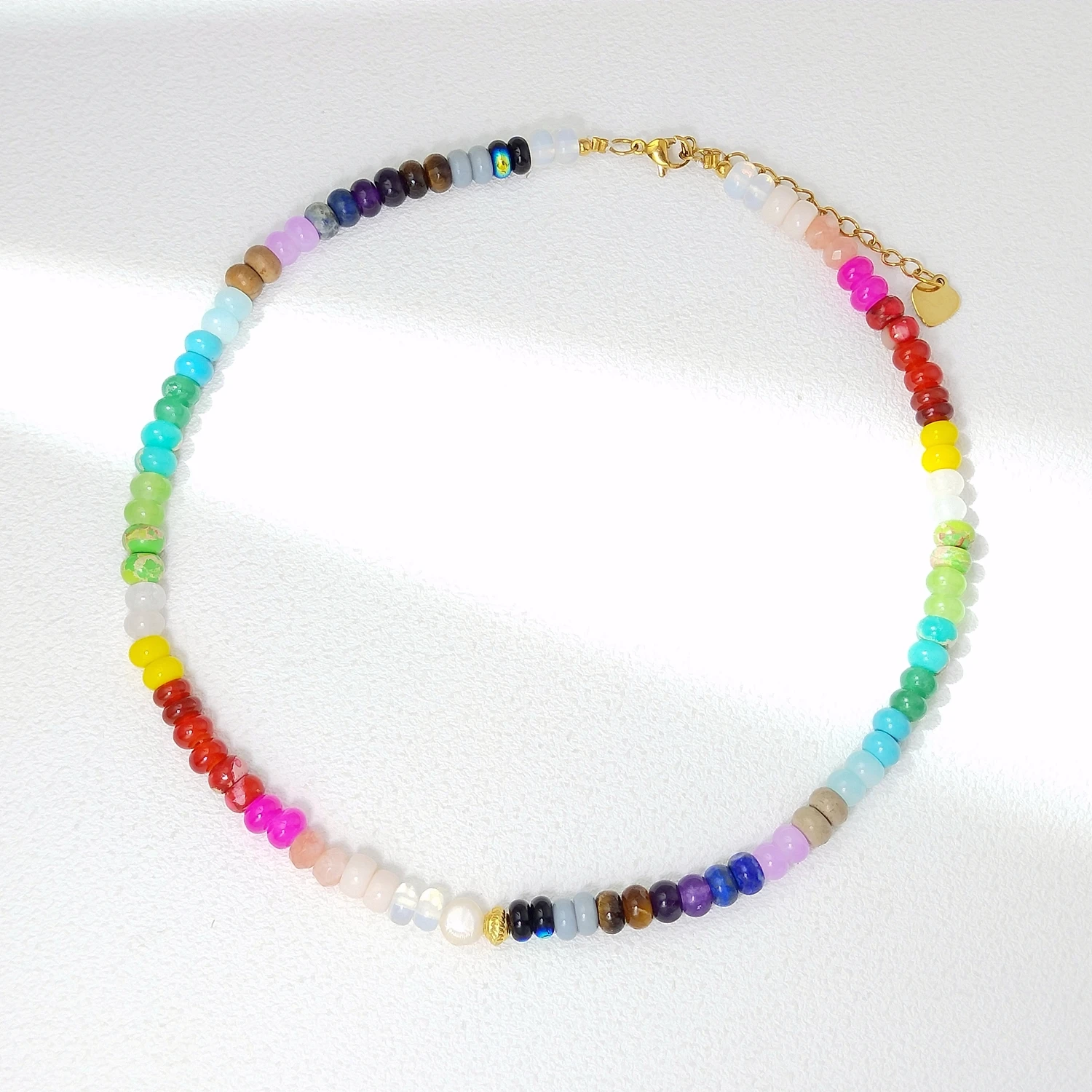 

Окрашенное красочное колье-чокер из бисера, летнее ожерелье 39 + 5 см, модные украшения