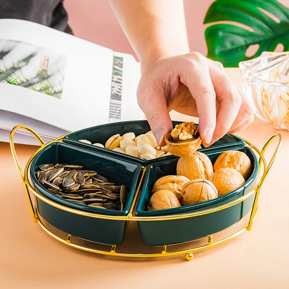 

Three-Grid Divided Dried Fruit Plate Creative Storage Tray for Snack Candy Dessert Party Serving Tray Divided Fruit Plate