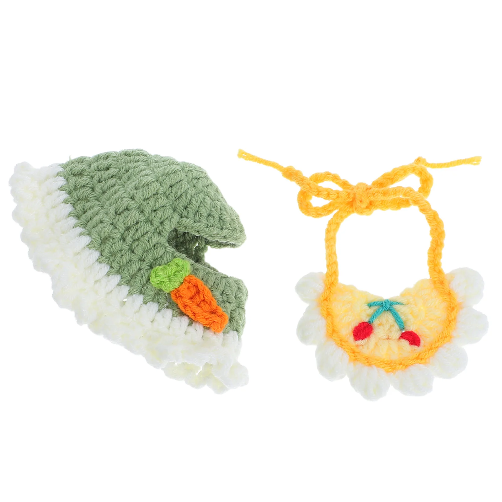 

1 set Vampire Imp Costume Set Soft Cotton Woven Hat Bib For Stuffed Festival Party Decor Mini Headdress Adorable Photo Prop