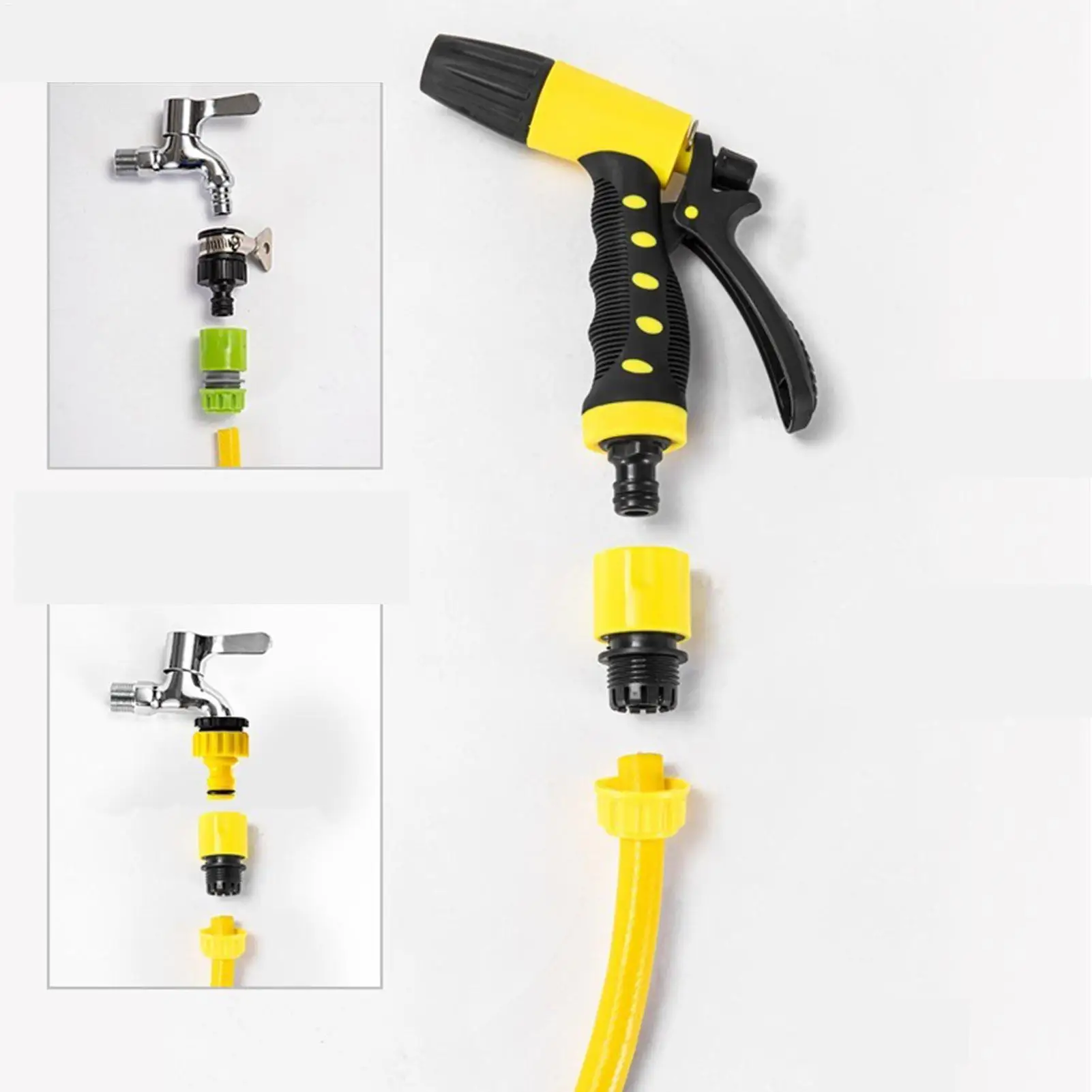 High Pressure Hose Nozzle 360 Degree Rotating Adjustable Heavy Duty Sprayer Car Wash Garden Watering Outdoor Cleaning Pet Shower