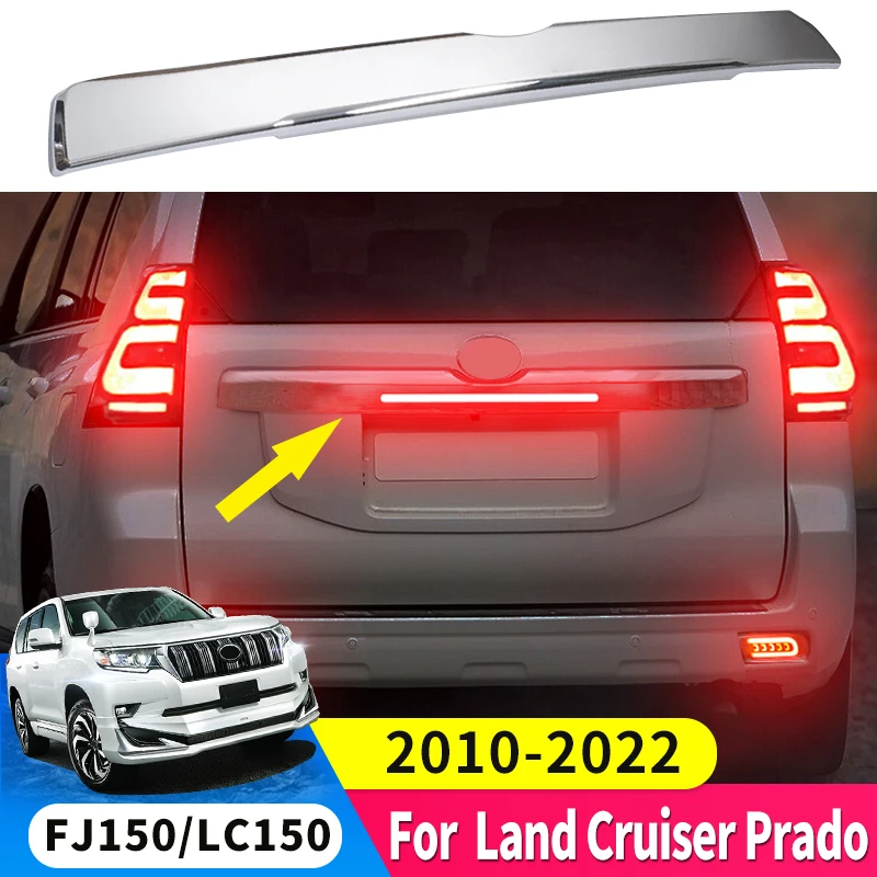 2014-2022 For Toyota Land Cruiser Prado 150 Lc150 Tailgate Chrome Decorative LED Light Brake Warning Lamp External Accessories