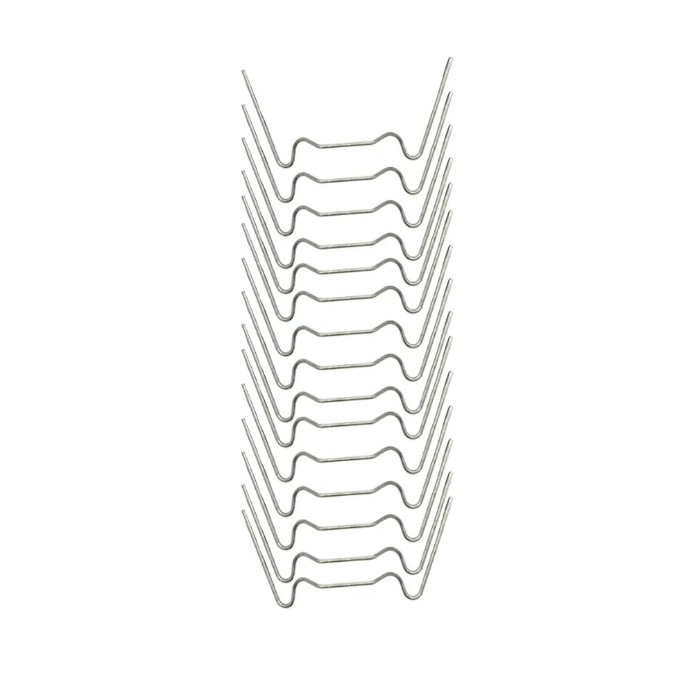 100Pcs Stainless Steel W-Shaped Metal Ground Pegs for Garden Anchoring Outdoor Fixing Tent Canopy Tarp Securing Lawn Stakes