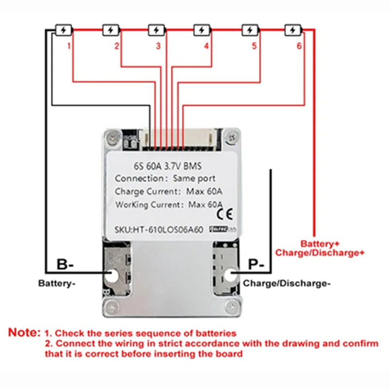 TTKK-Per strumenti elettronici Scheda di protezione batteria al litio BMS 6S per veicoli su sedie a rotelle