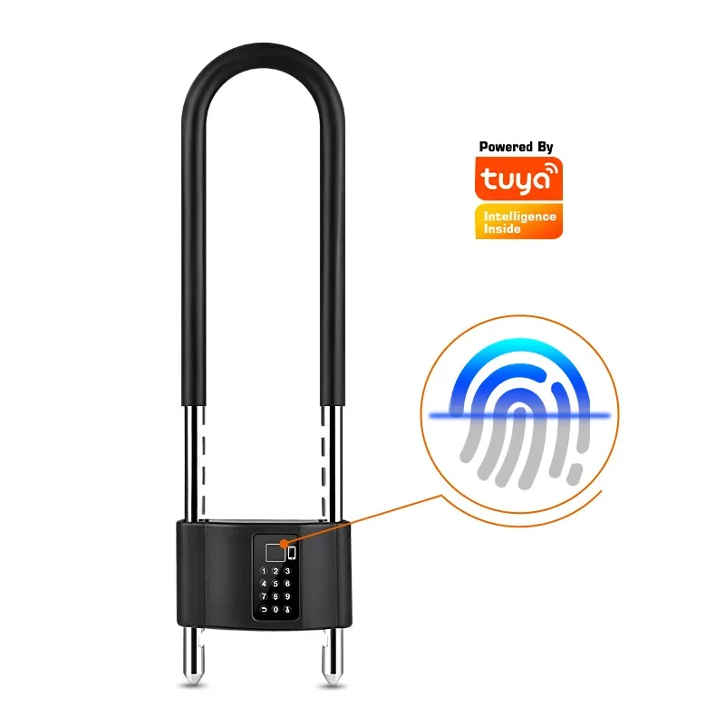 

Tuya app Stainless Steel Bike Cycle Fingeperprint Smart Car Lock Smart Bicycle Lock Fingerprint Lock For Motorcycle