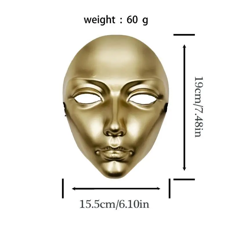 652F Paintable Full Face Mask Halloween Party Mask Full Face Mask Masquerade Mask for Women Men Masquerade Halloween