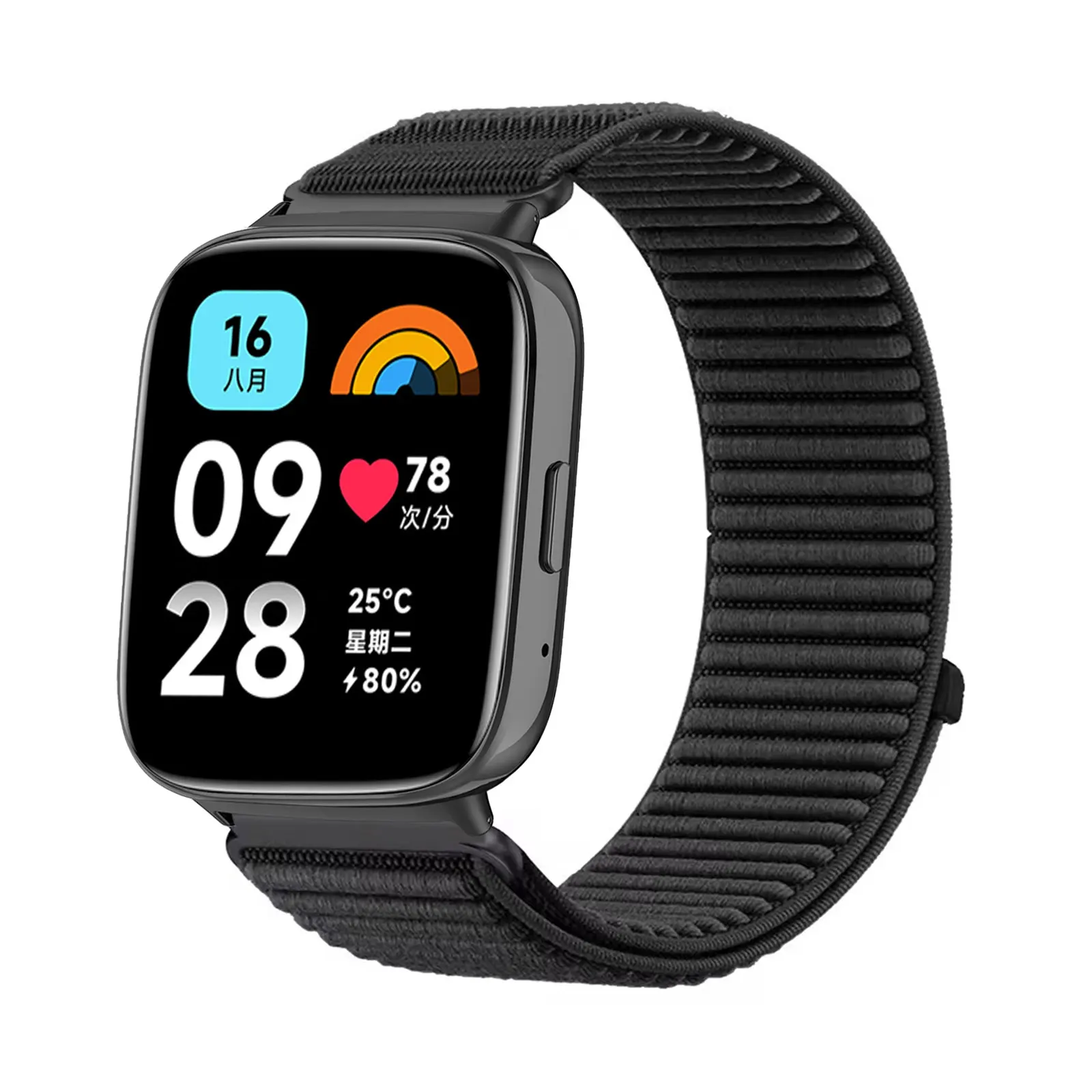 Nylon Bands for Redmi Watch 3 Lite/Watch 3 Active Band, Elastic Soft Velcro Nylon Strap
