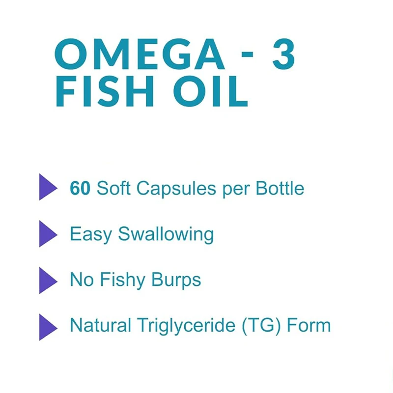 Supports Heart and Eye Health, Promotes Joint Activity, EPA and DHA in Natural Triglyceride (TG) Form, 60 Capsules Soft