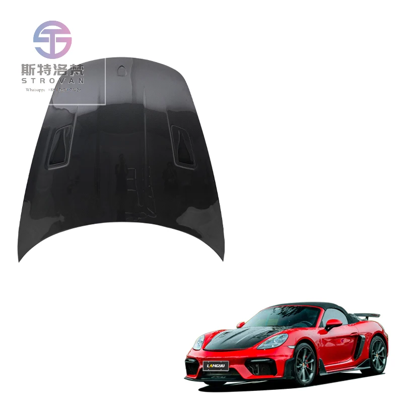 

Langyu Car Accessories 981 982 991 991.2 Dry Carbon Fiber Engine Cover For Porsche 718 911 RS Style Cayman Boxster Engine Hood