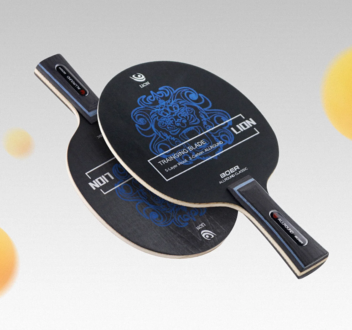 Boer Lion Table Tennis Blade FL 5+2 Wood Long Handle Ping Pong Blade Good for Attack with Fine Control