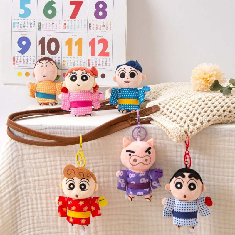 

New Cartoon Cute Crayon Shin-chan Keychain Plush Toy Doll Doll School Bag Pendant