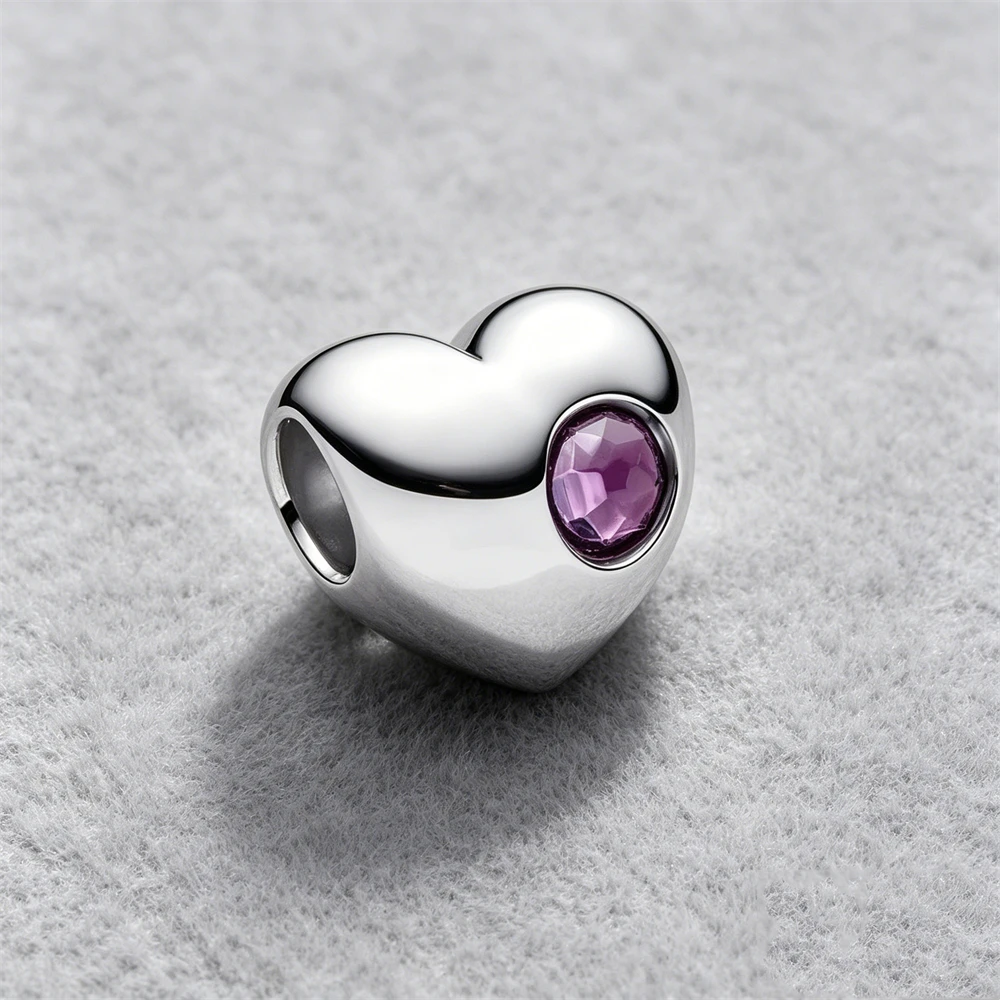December Birthday Bird's Nest Love Colorful Zircon DIY Pendant Talisman 925 Silver Bead Fit for Original Bracelet High Jewelry