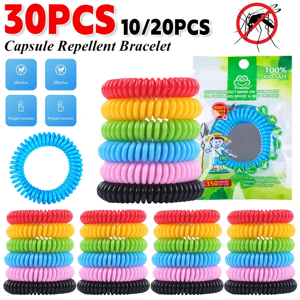 10-30 Uds pulseras repelentes de mosquitos repelente de mosquitos Natural pulsera de mosquitos impermeable sin dientes para adultos niños al aire libre