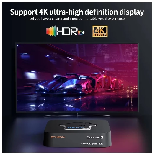 أصلي] محول GTMEDIA HDTV جديد لعام 2025 X1 ATSC3.0 4K HD TV BOX ATSC جهاز فك ترميز ذكي مدمج واي فاي BT 5.0 حار في الولايات المتحدة الأمريكية وكندا المكسيك