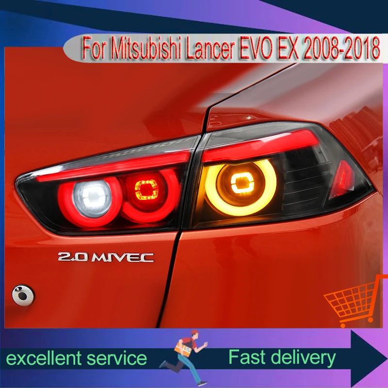 Auto Lights For Mitsubishi Lancer EVO EX 2008-2018 Tail Lamp Upgrade Modified DRL Taillight LED Horse Race Tool Car Accessories