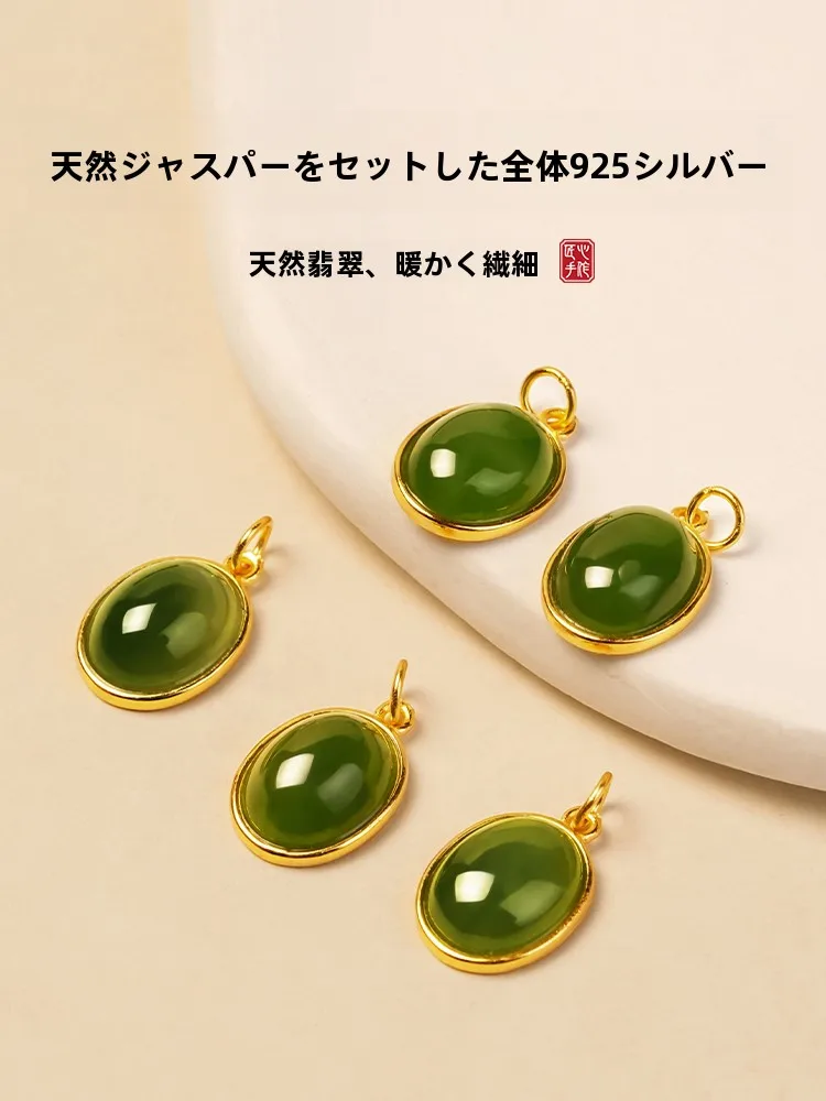 手作り-diy-天然アパタイト小さなドロップビーズ-925-純銀ネックレスペンダント夏のファッションジュエリーアクセサリー