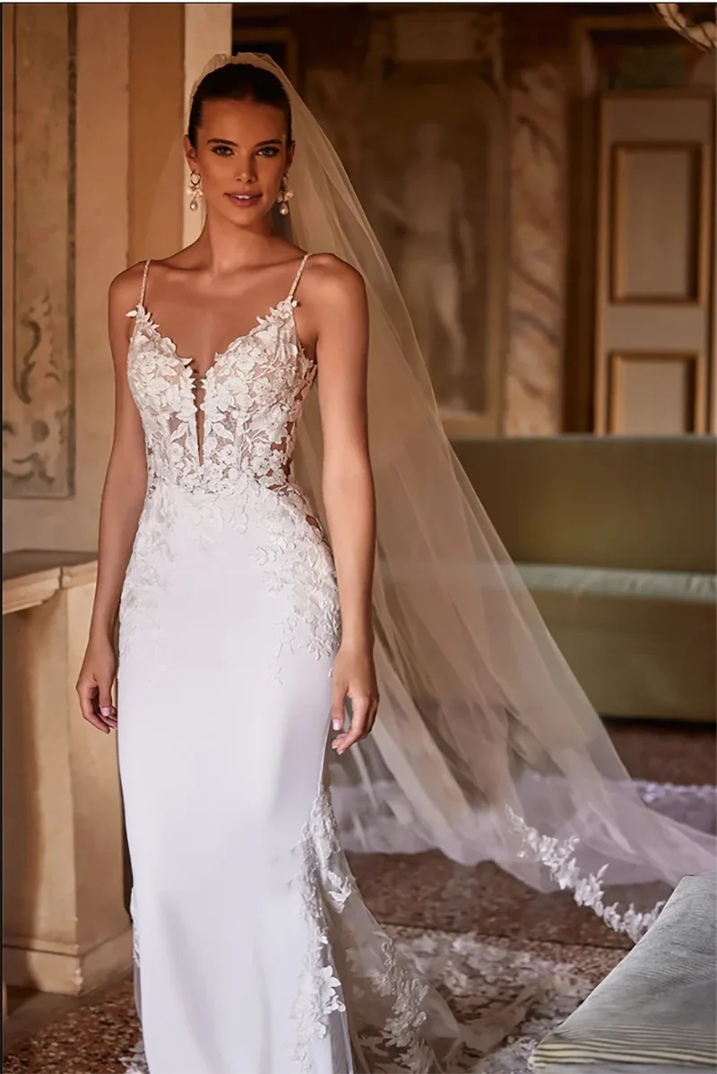 Charmante Meerjungfrau-Brautkleider mit herzförmigem Ausschnitt, schulterfrei, Spitzenapplikationen, Brautkleider, maßgeschneidert, Vestidos De Noiva