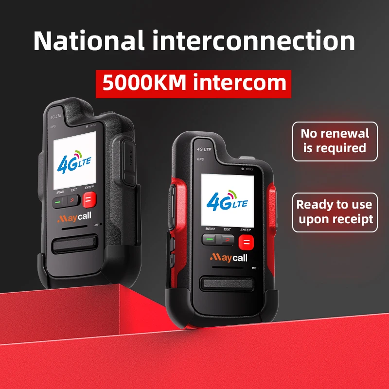 Maycall Global Long Range Walkie Talkie 5000KM PPT dengan Kartu SIM Gratis Seumur Hidup Radio POC Transnasional