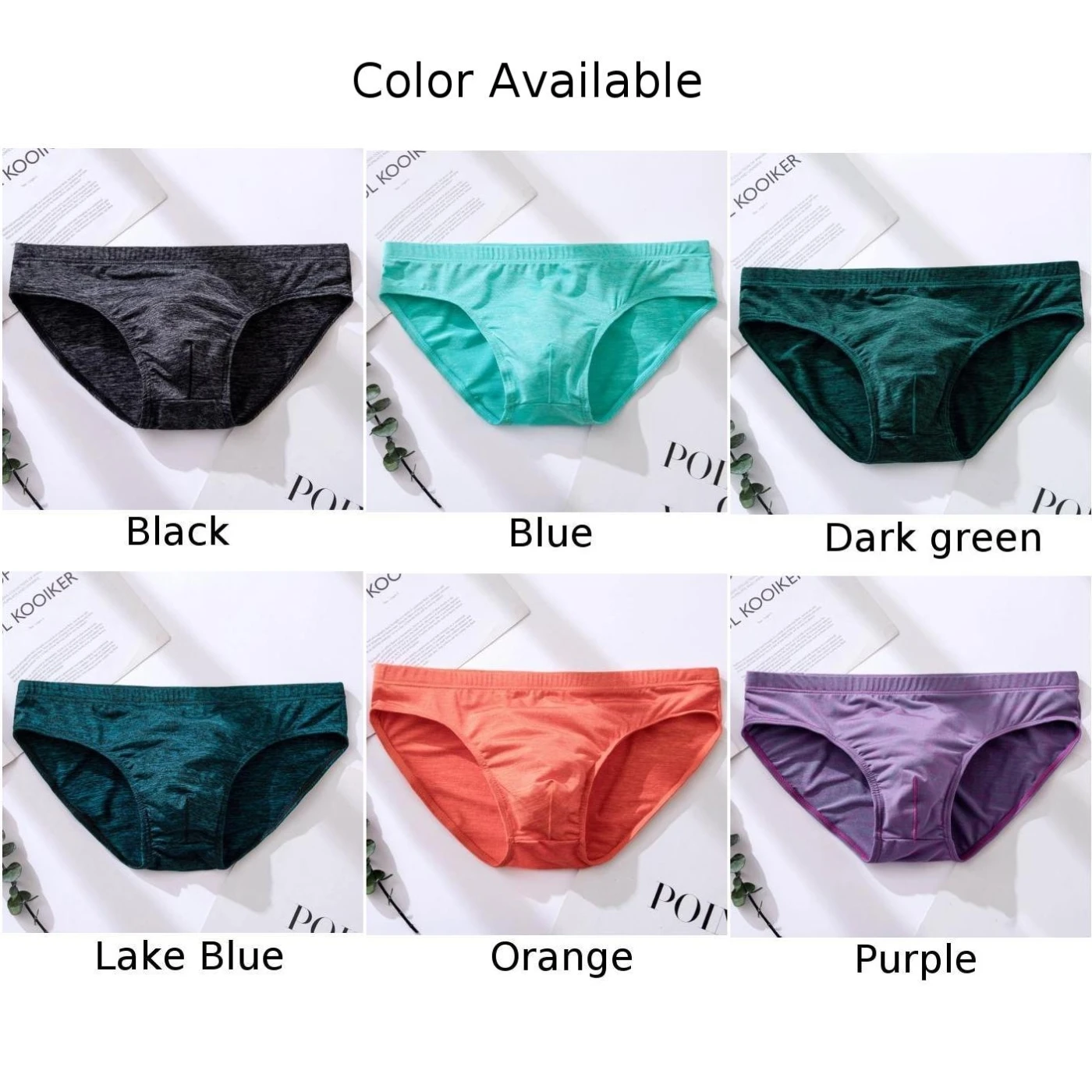 Mens Ice Silk Underwear Low-Waist U-Convex Undershorts Shorts Briefs Youth Underpants Stretch Breathable Thongs G-String