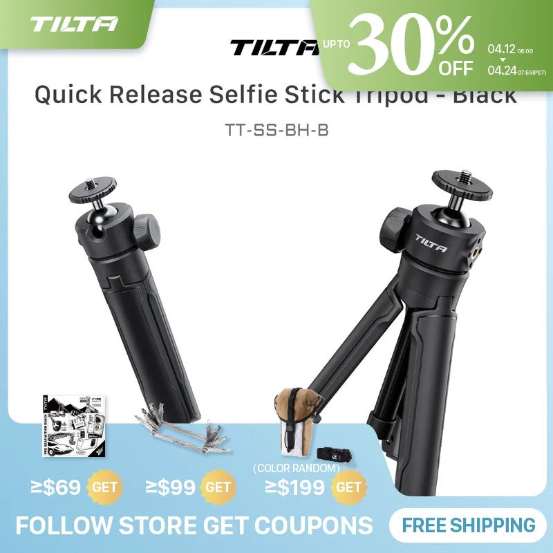 

Штатив-монопод TILTA Quick Release для селфи, мини-штатив для телефона с автоматическим раскладыванием, напольная подставка для путешествий и видеоблогов TT-SS-BH-B