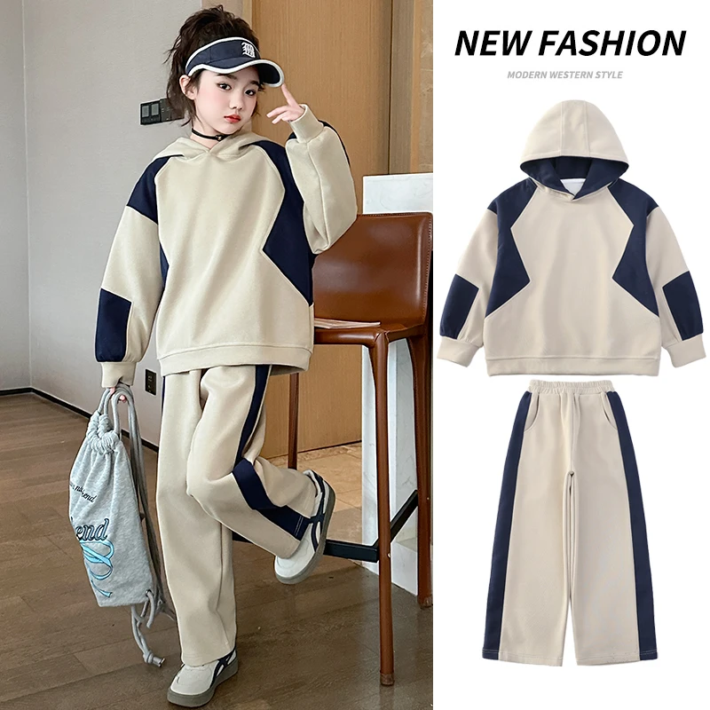 

Fashion Children Hoodie and Pants Autumn Clothing Set for Girl Sportswear Kids Cotton Sweatshirt and Sweatpants 2 Pieces Outfit