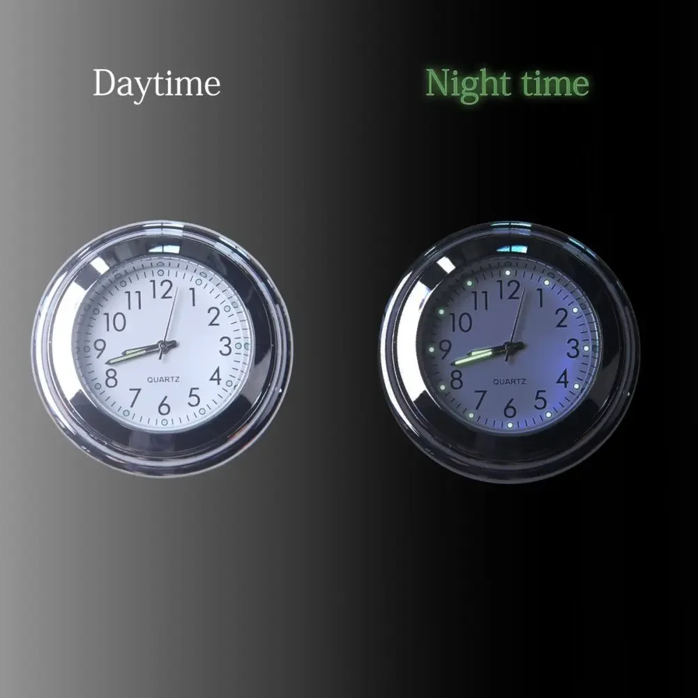1/2pcs 22-25mm Motorcycle Handlebar Clock Thermometer Luminous Waterproof Dial Motorbike Handlebar Mount for Yamaha Kawasaki Etc image 4