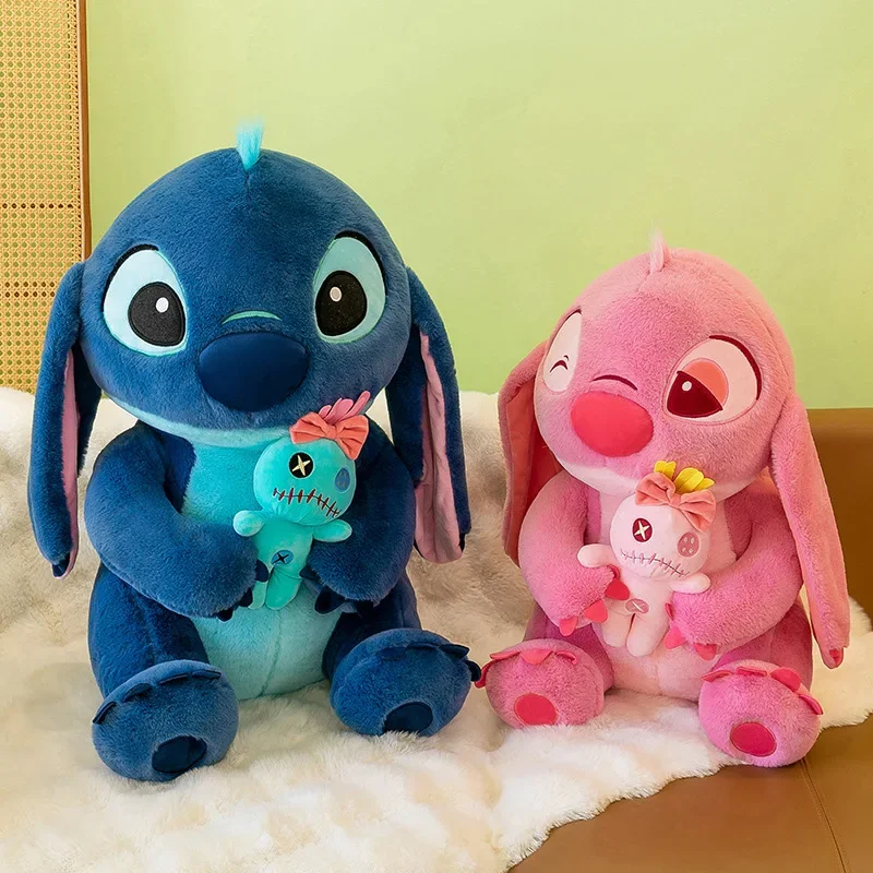 35/75cm Disney Lilo und Stich Plüschtiere Anime Plüsch Stoff Puppen Kawaii Engel Scrump Soft Pink ausgestopft Geschenk Kinder Weihnachten