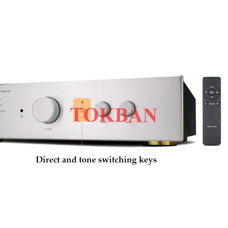 Tokban TS-2 200w*2 2-channel Stereo Amplifier High Power Fiber Coaxial Bluetooth 5.0 With Remote Control Class AB Home Audio