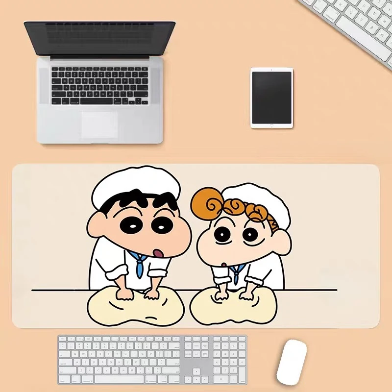 Cute Oversized Office Desk Pad Computer Keyboard Pad Animation E-sports Game Pad Cartoon Crayon Shin-chan​​ Leather Mouse Pad