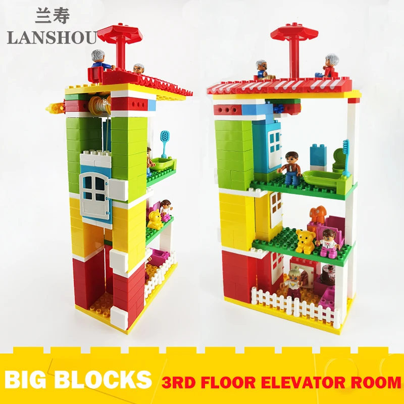 Big Size Building Blocks 3rd Floor Elevator Room Building Moc Construction Accessories Compatible Large Bricks DIY Assembly Toy