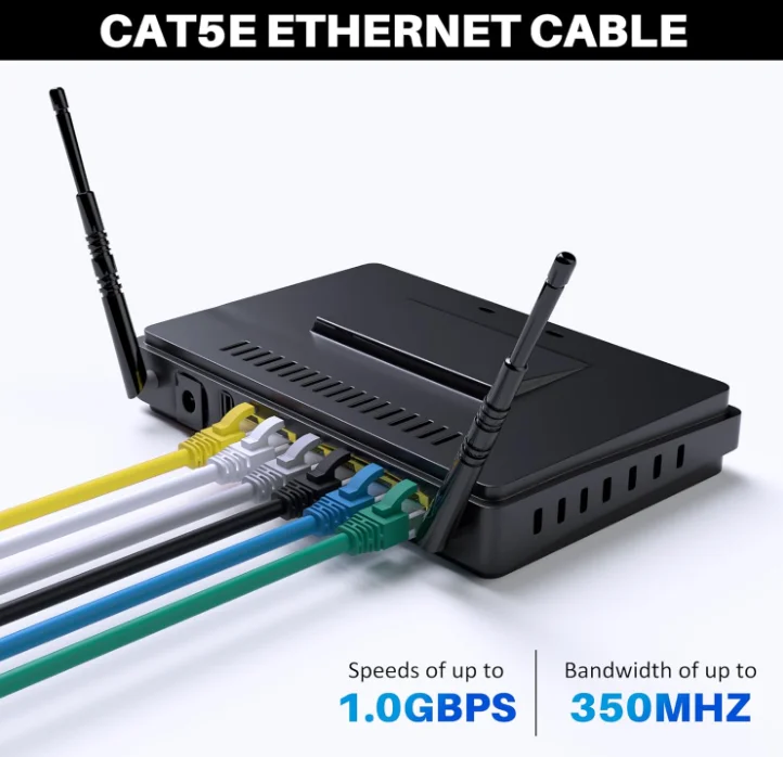 HHDZI Cat5e Ethernet Cable RJ45 LAN Network Cable 1Gbps 350MHz for Router PC Laptop TV Switch Camera Printer