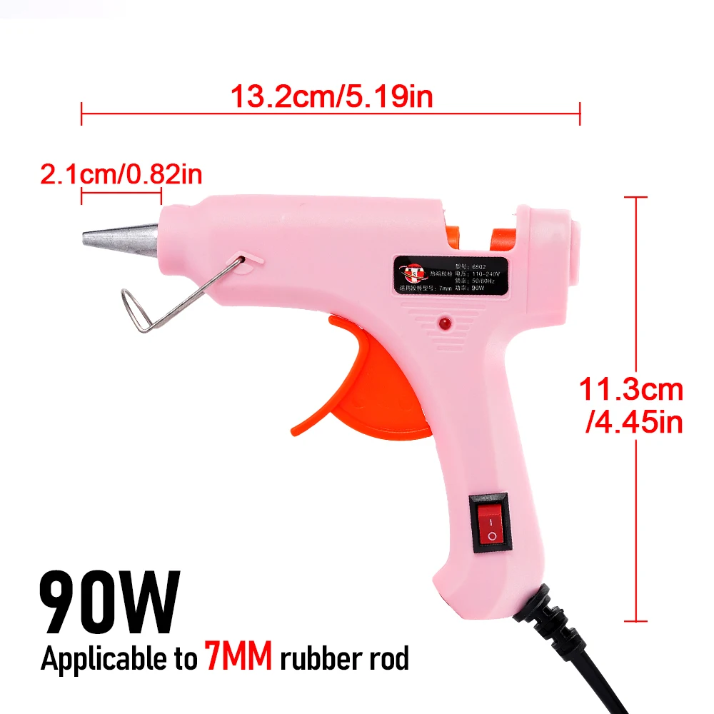 Imagem -04 - Pistola de Cola Quente 90w com Interruptor para mm Mini Pistola Quente Adesiva Industrial Ferramenta Elétrica de Reparo de Temperatura de Calor
