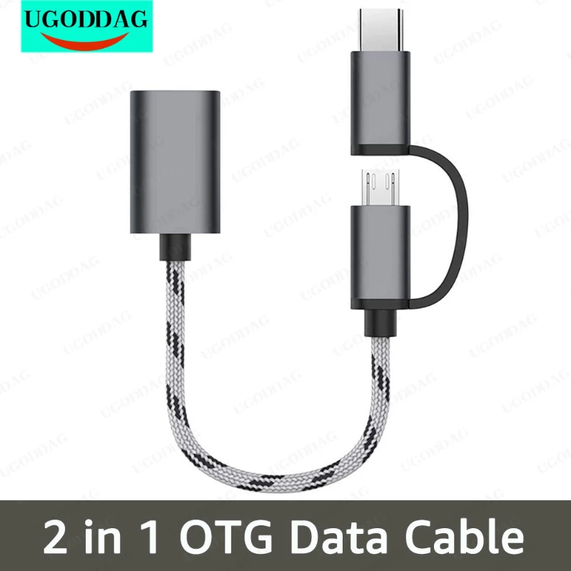 2 in 1 OTG Adapter Type C Micro USB To USB 3.0 Adapter Cable USB-C Data Transfer Cable for Xiaomi Redmi Samsung OTG Connector